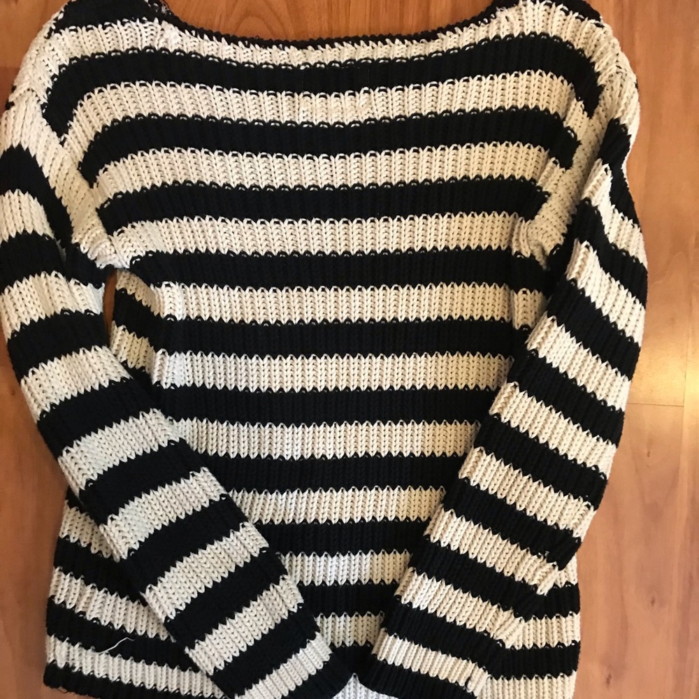Black and cream stripe sweater